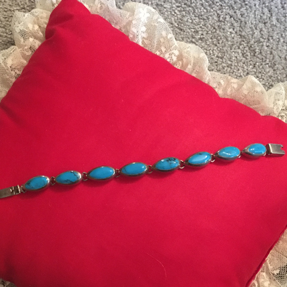 Sterling Silver Turquoise Bracelet - Picture 2 of 4